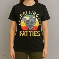 Vintage Rolling Fatties Cat Retro Kitty Kitten Meow Lover T-Shirt thumb 4