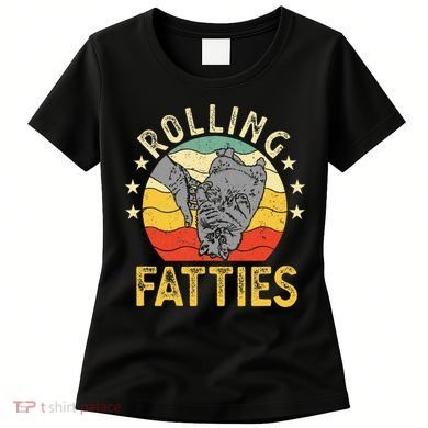 Vintage Rolling Fatties Cat Retro Kitty Kitten Meow Lover Women's T-Shirt