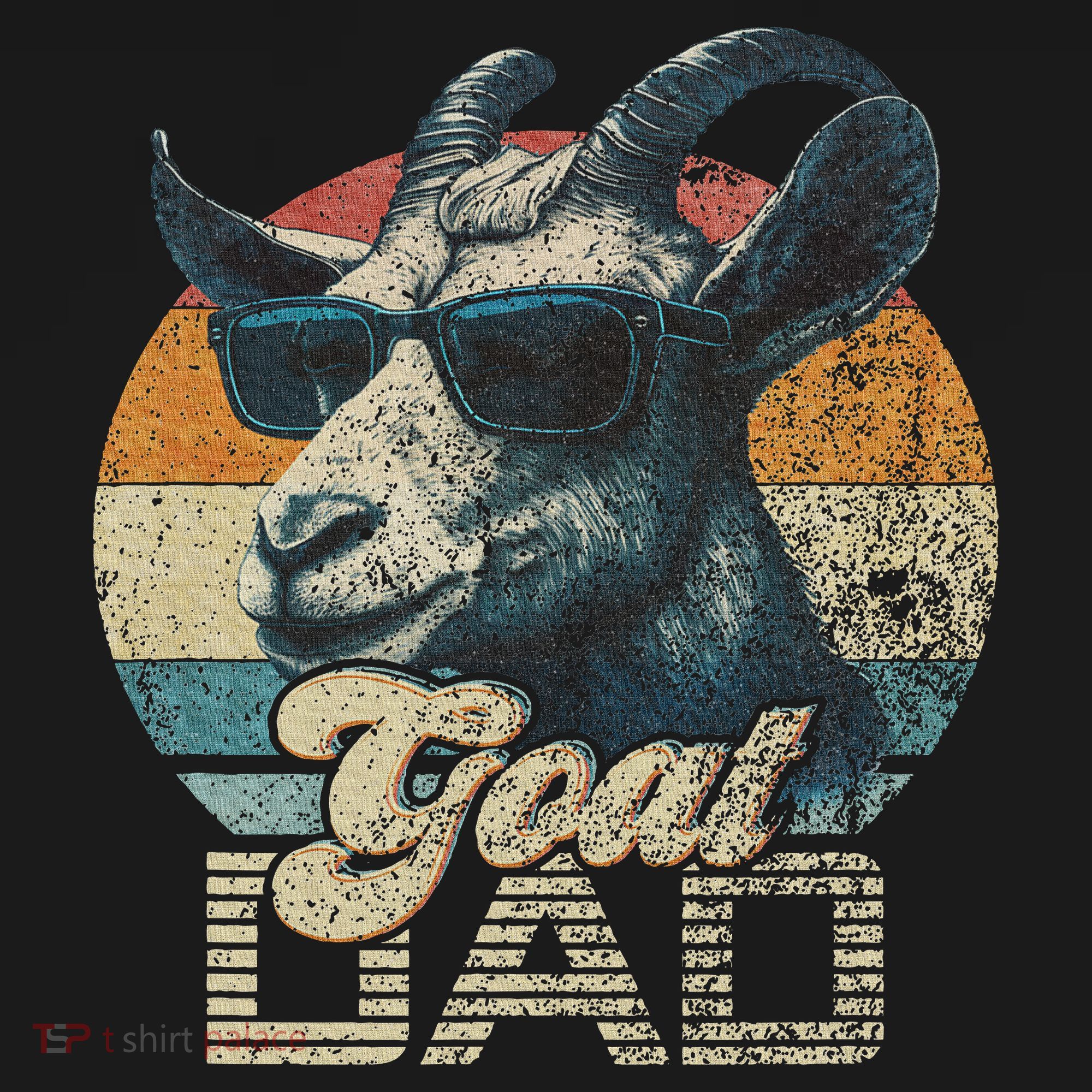 Vintage Retro Goat Dad Best Goat Daddy Funny Fathers Day T-Shirt