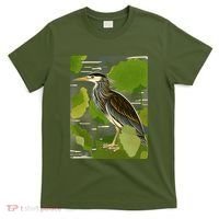 Vintage Retro Green Heron Bird T-Shirt thumb 0