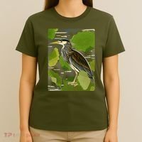 Vintage Retro Green Heron Bird T-Shirt thumb 4