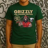 Vintage Retro Grizzly Tree Trimming Services We'll Remove Your Limbs T-Shirt thumb 3