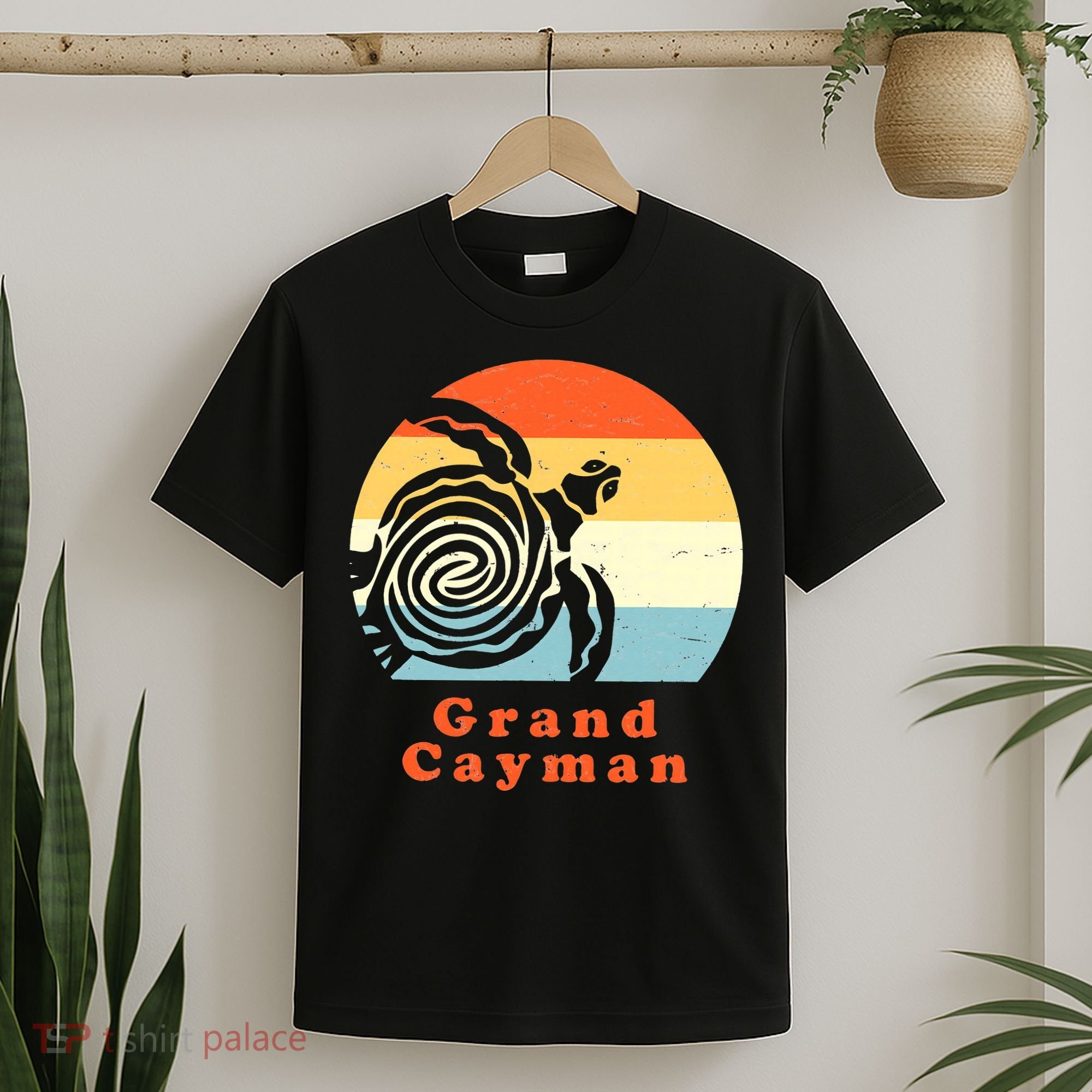 Vintage Retro Grand Cayman Tribal Turtle Sun Vacation Gift T-Shirt