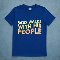 Vintage Retro God Walks With His People World Refugee Day Funny Gift T-Shirt thumb 5
