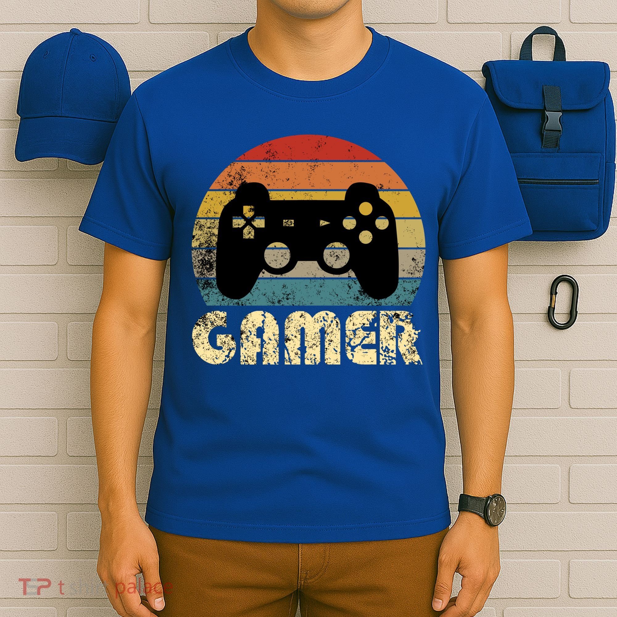 Vintage Retro Gamer Video Game Player Boys Teens Gift T-Shirt