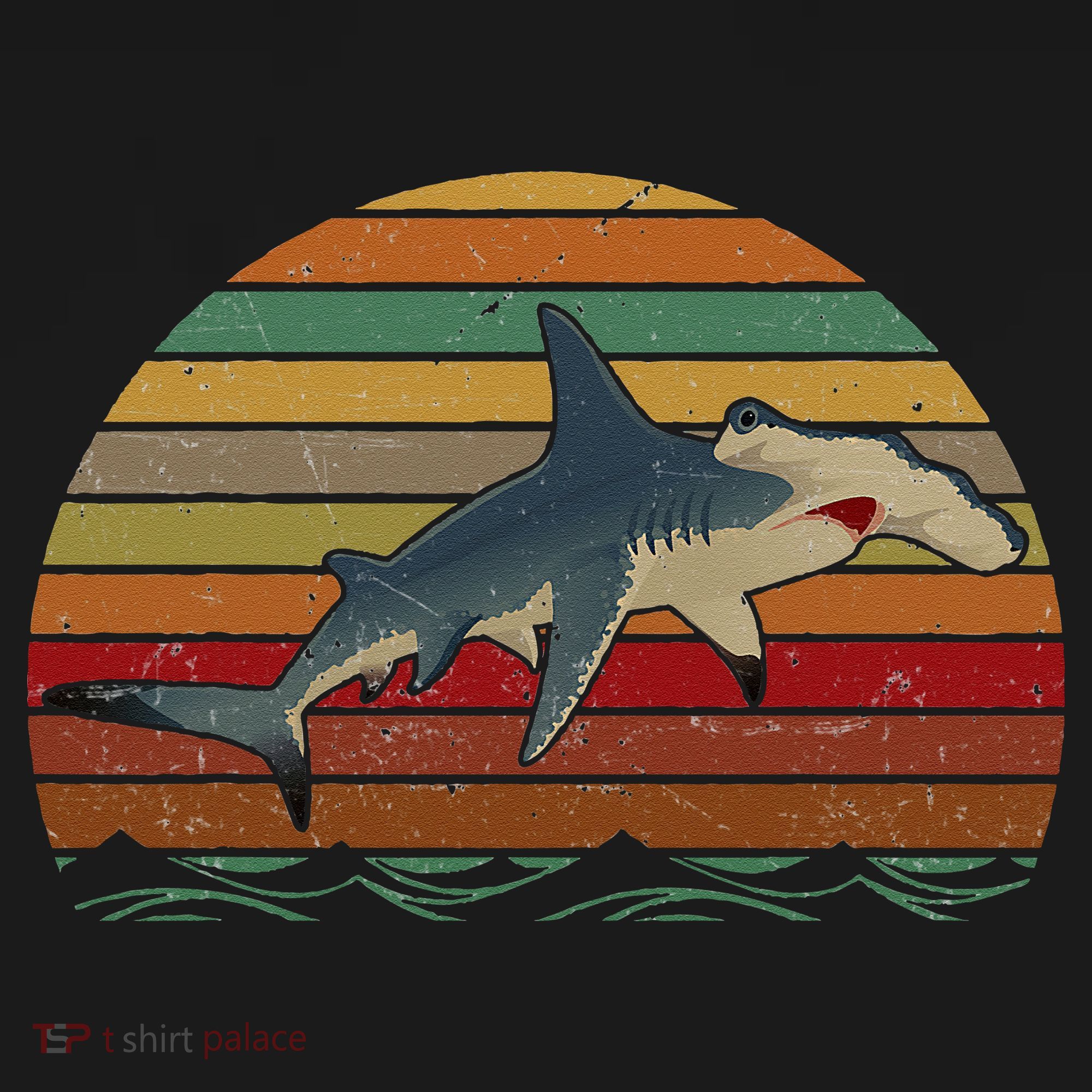Vintage Retro Hammerhead Shark Funny T-Shirt