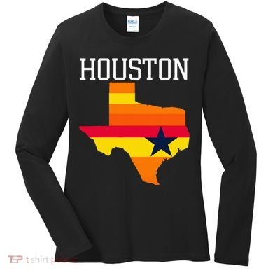 Vintage Retro Houston Texas Women's Long Sleeve Shirt