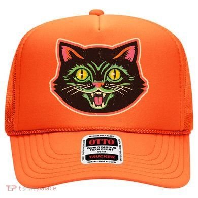 Vintage Retro Halloween Cat Face Hat