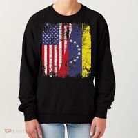 Venezuelan Roots Half American Flag Venezuela Women's Sweatshirt thumb 0