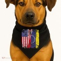 Venezuelan Roots Half American Flag Venezuela USA-Made Doggie Bandana thumb 1