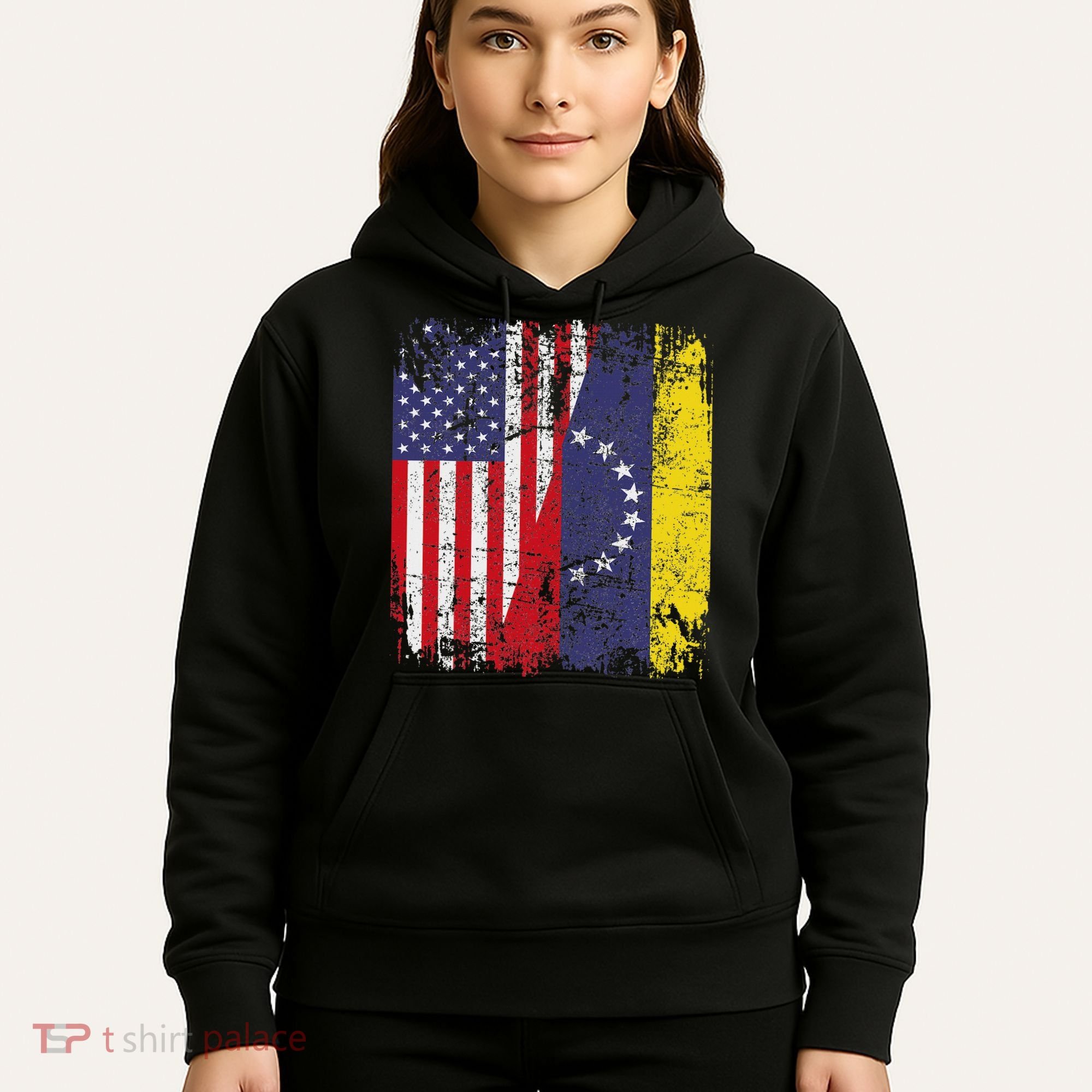 Venezuelan Roots Half American Flag Venezuela Hoodie