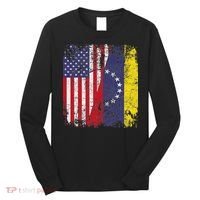 Venezuelan Roots Half American Flag Venezuela Long Sleeve Shirt thumb 0