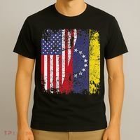 Venezuelan Roots Half American Flag Venezuela T-Shirt thumb 3