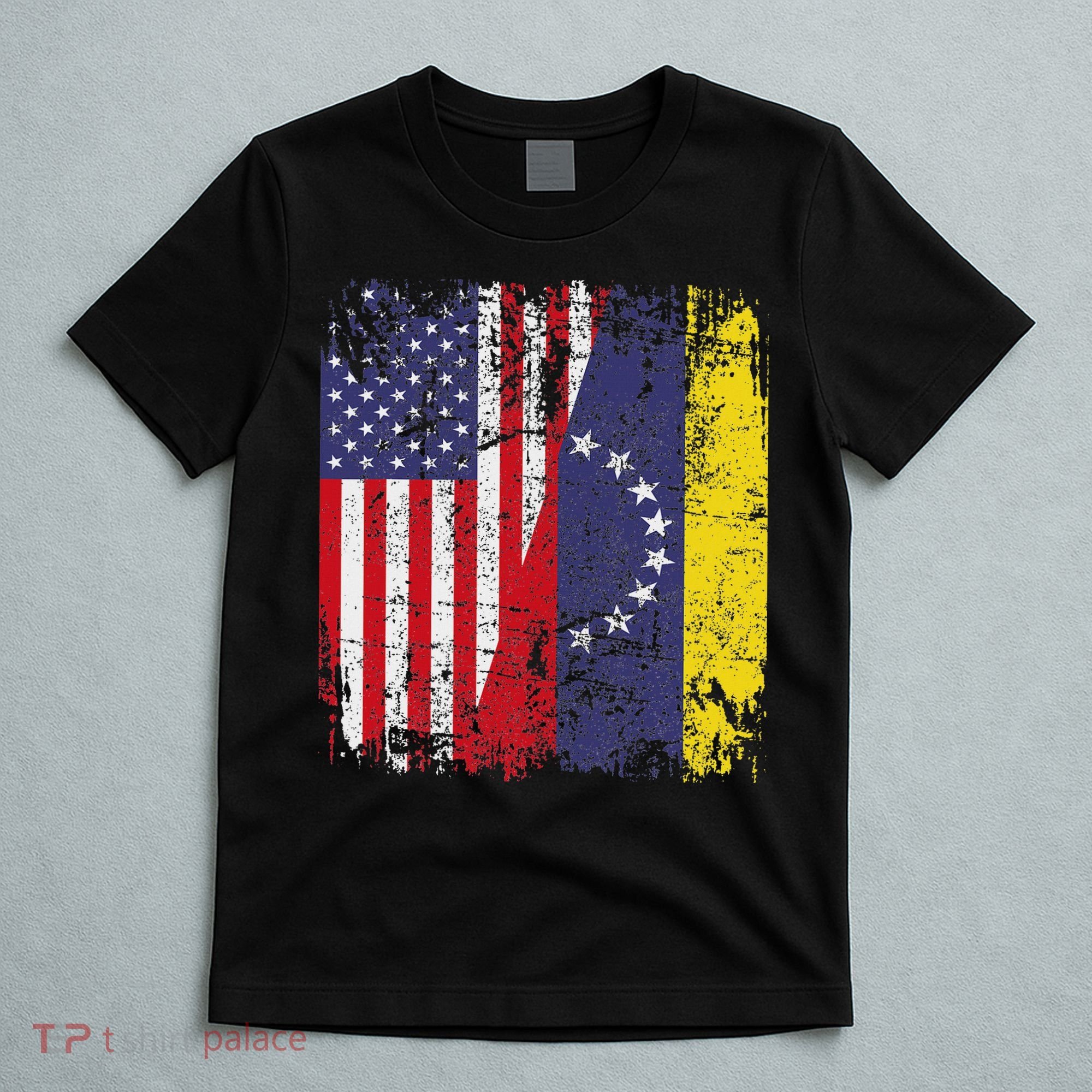 Venezuelan Roots Half American Flag Venezuela T-Shirt
