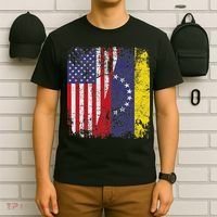 Venezuelan Roots Half American Flag Venezuela T-Shirt thumb 6