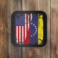 Venezuelan Roots Half American Flag Venezuela Coaster thumb 0
