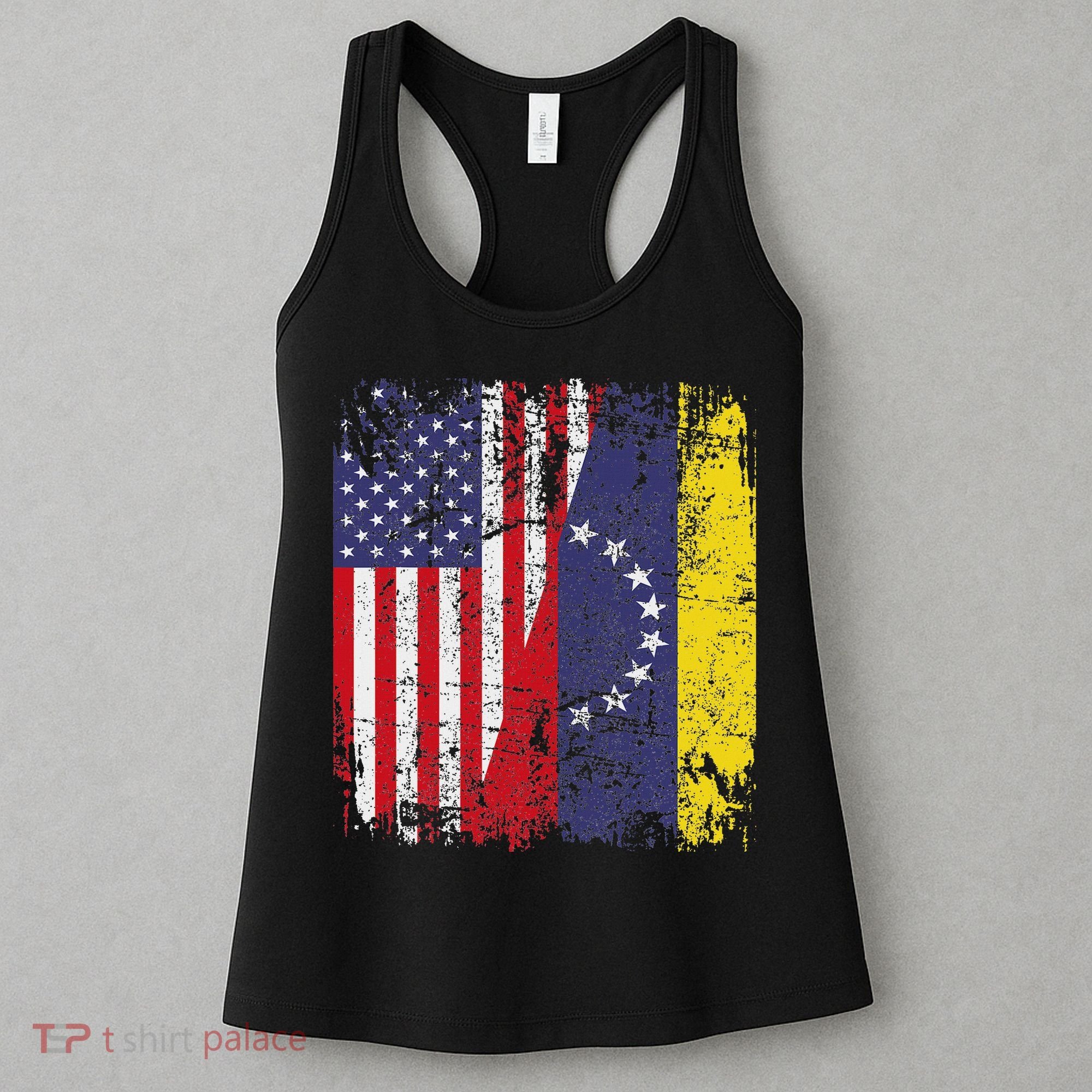 Venezuelan Roots Half American Flag Venezuela Women's Tank Top