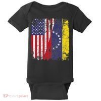Venezuelan Roots Half American Flag Venezuela Baby Bodysuit thumb 0