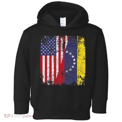 Venezuelan Roots Half American Flag Venezuela Toddler Hoodie
