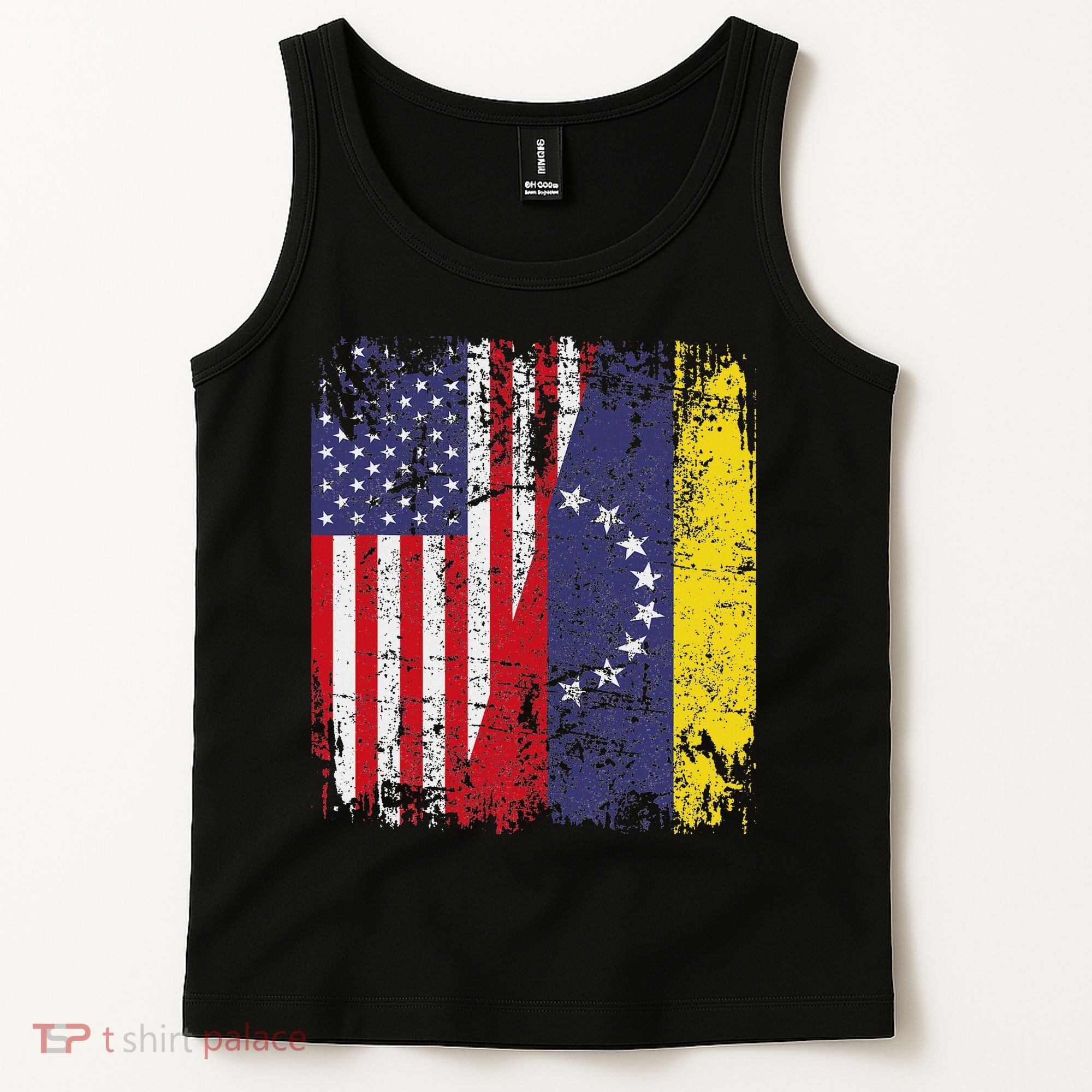 Venezuelan Roots Half American Flag Venezuela Tank Top