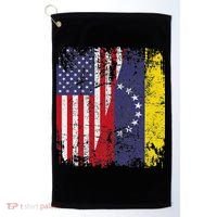 Venezuelan Roots Half American Flag Venezuela Golf Towel thumb 0