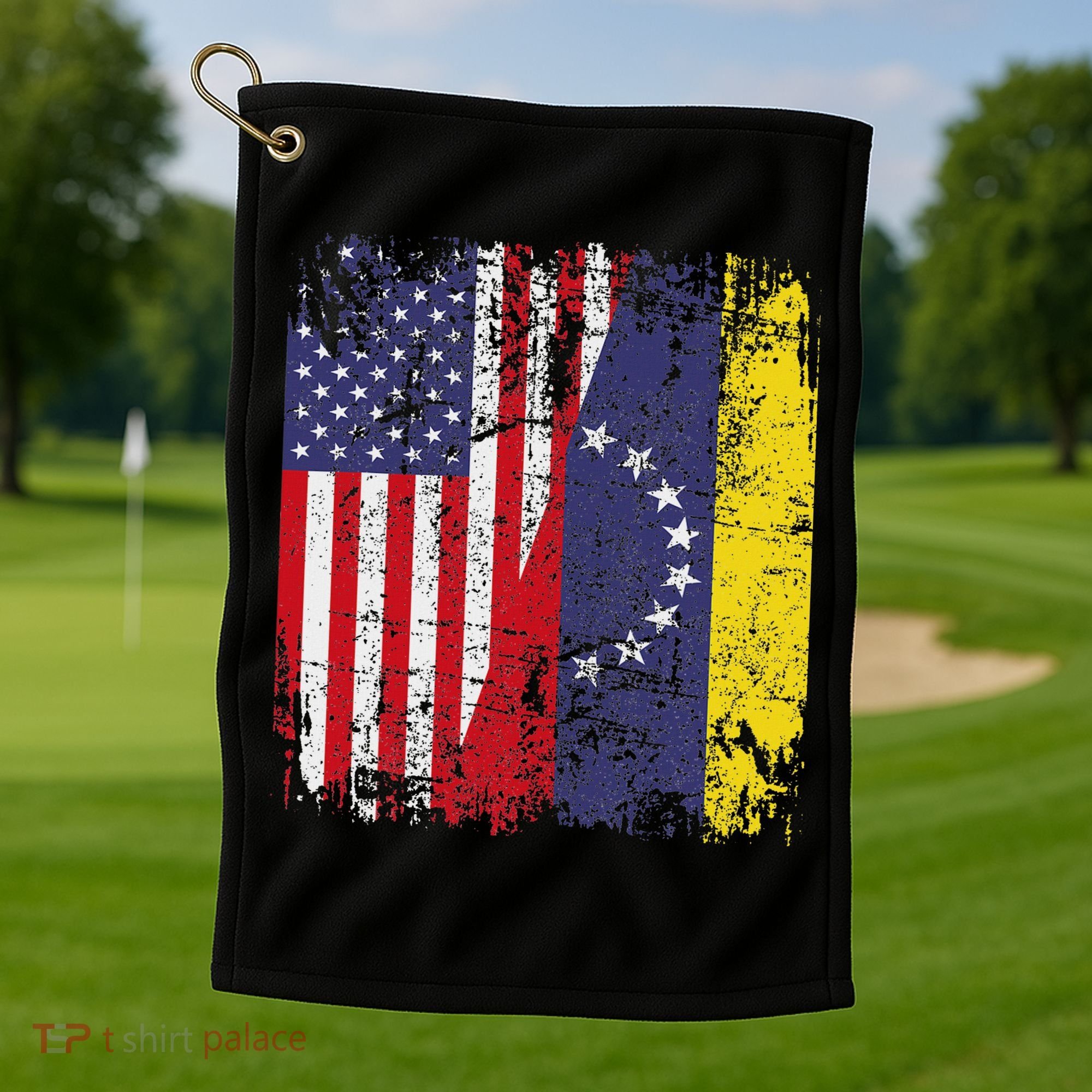 Venezuelan Roots Half American Flag Venezuela Golf Towel