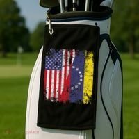Venezuelan Roots Half American Flag Venezuela Golf Towel thumb 2