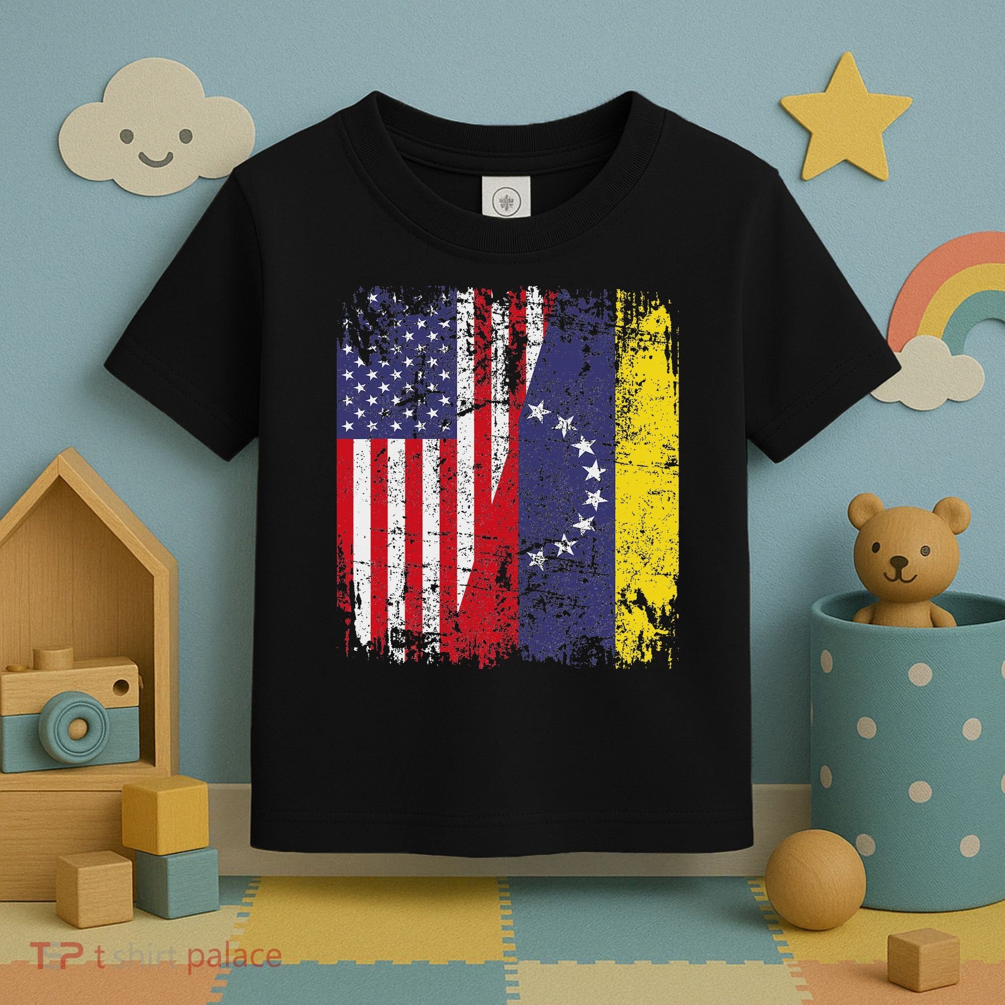 Venezuelan Roots Half American Flag Venezuela Toddler T-Shirt