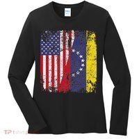 Venezuelan Roots Half American Flag Venezuela Women's Long Sleeve Shirt thumb 0