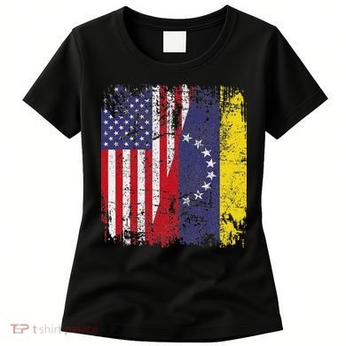 Venezuelan Roots Half American Flag Venezuela Women's T-Shirt