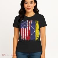 Venezuelan Roots Half American Flag Venezuela Women's T-Shirt thumb 4