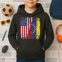Venezuelan Roots Half American Flag Venezuela Kids Hoodie thumb 2