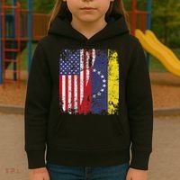 Venezuelan Roots Half American Flag Venezuela Kids Hoodie thumb 3