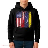 Venezuelan Roots Half American Flag Venezuela Kids Hoodie thumb 4