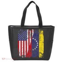 Venezuelan Roots Half American Flag Venezuela Tote Bag thumb 0