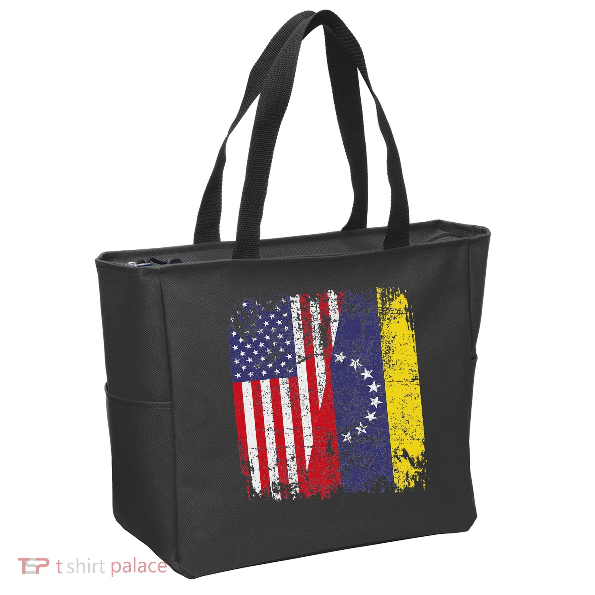 Venezuelan Roots Half American Flag Venezuela Tote Bag