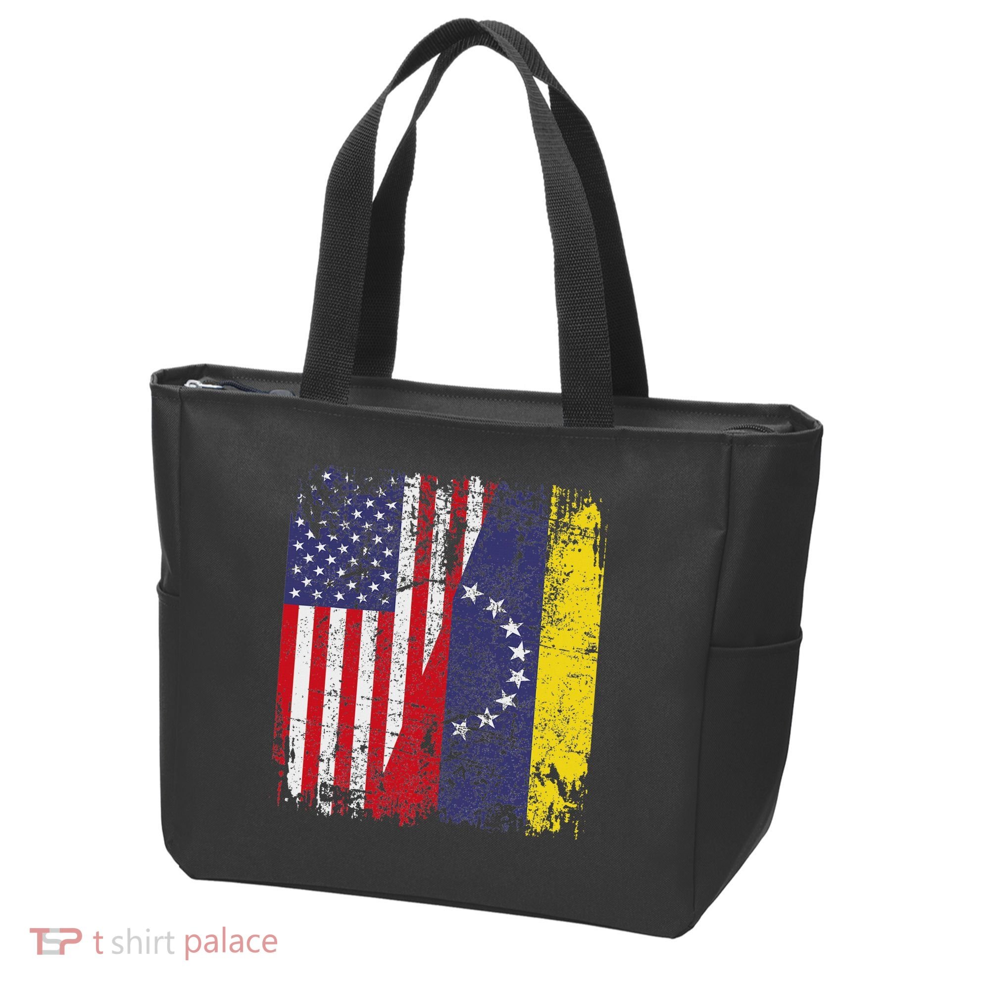 Venezuelan Roots Half American Flag Venezuela Tote Bag