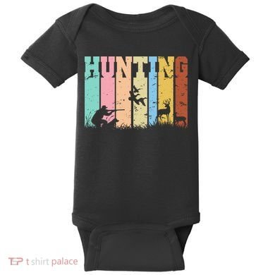 Vintage Retro Hunting Hunter Baby Bodysuit
