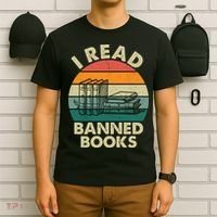 VINTAGE RETRO I READ BANNED BOOKS T-Shirt thumb 6