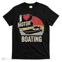 Vintage Retro I Love Motor Boating Funny Boater T-Shirt thumb 0
