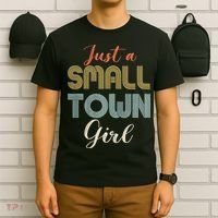 Vintage Retro Just A Small Town Girl T-Shirt thumb 6