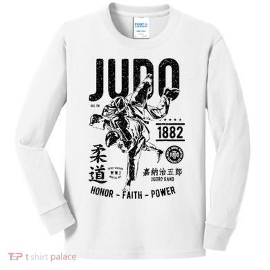 Vintage Retro Judo Kids Long Sleeve Shirt