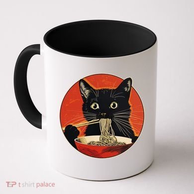 Vintage Retro Japanese Ramen Cat Neko Coffee Mug