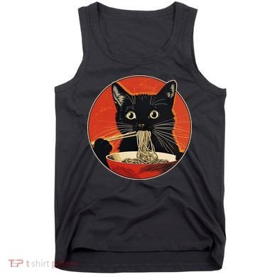 Vintage Retro Japanese Ramen Cat Neko Tank Top