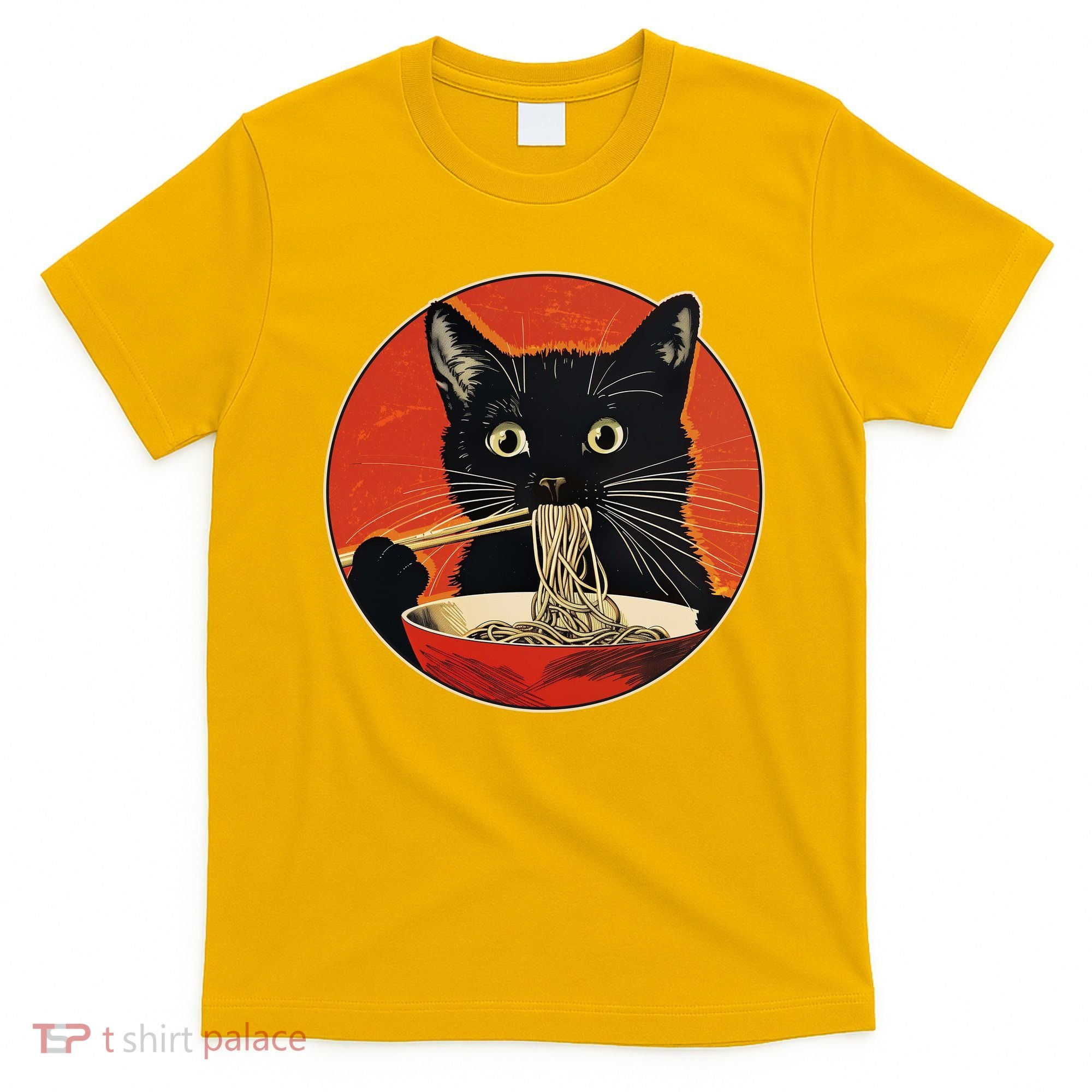 Vintage Retro Japanese Ramen Cat Neko T-Shirt