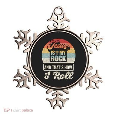 Vintage Retro Jesus Is My Rock And This Is How I Roll Gift Ornament