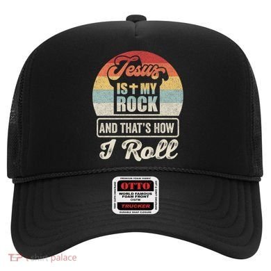 Vintage Retro Jesus Is My Rock And This Is How I Roll Gift Hat