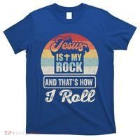 Vintage Retro Jesus Is My Rock And This Is How I Roll Gift T-Shirt thumb 0
