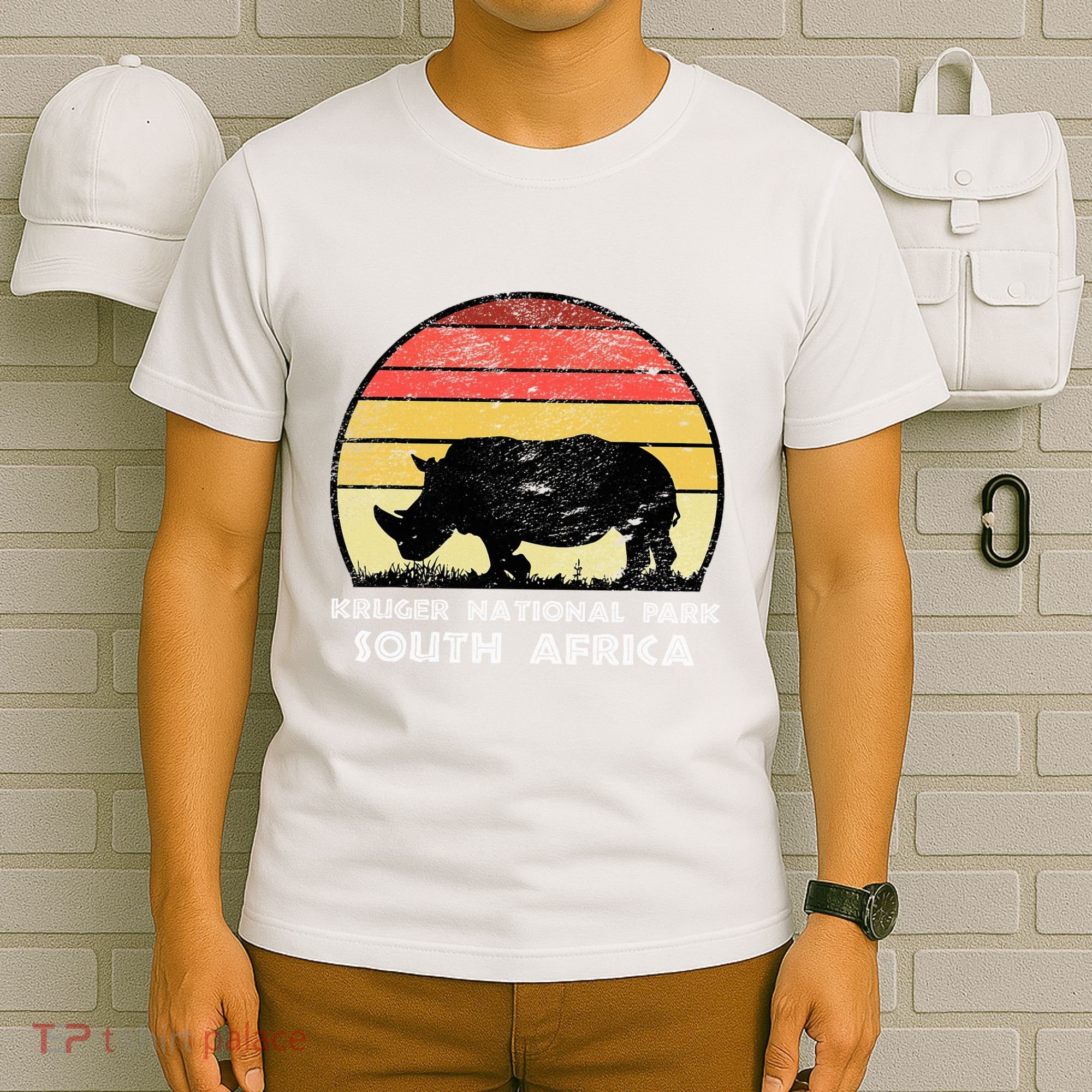 Vintage Retro Kruger National Park South Africa Africa Safa T-Shirt