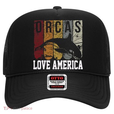 Vintage Retro Leaping Ocra Killer Whale Hat